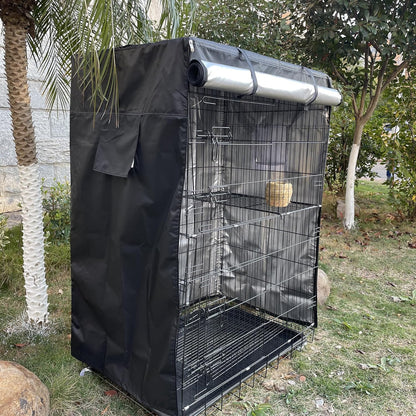 Premium Black Birdcage Cover - Universal Fit, Breathable & Washable for Parrots - 20"W x 20"D x 30"H