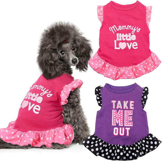 Adorable 2-Piece Love and Me Dog Dresses for Cute Girls - Perfect Summer Apparel for Medium Breeds!