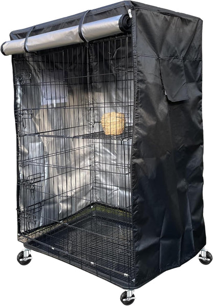 Premium Black Birdcage Cover - Universal Fit, Breathable & Washable for Parrots - 20"W x 20"D x 30"H